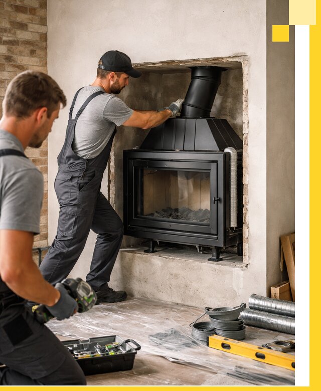 Установка каминных топок в Владимире: монтаж, подключение