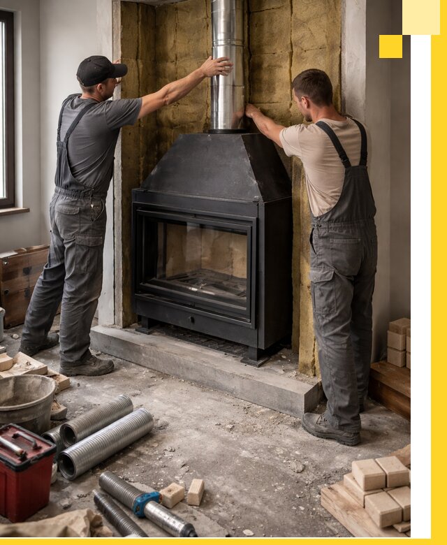 Изготовление и монтаж закрытых каминов в Владимире под ключ