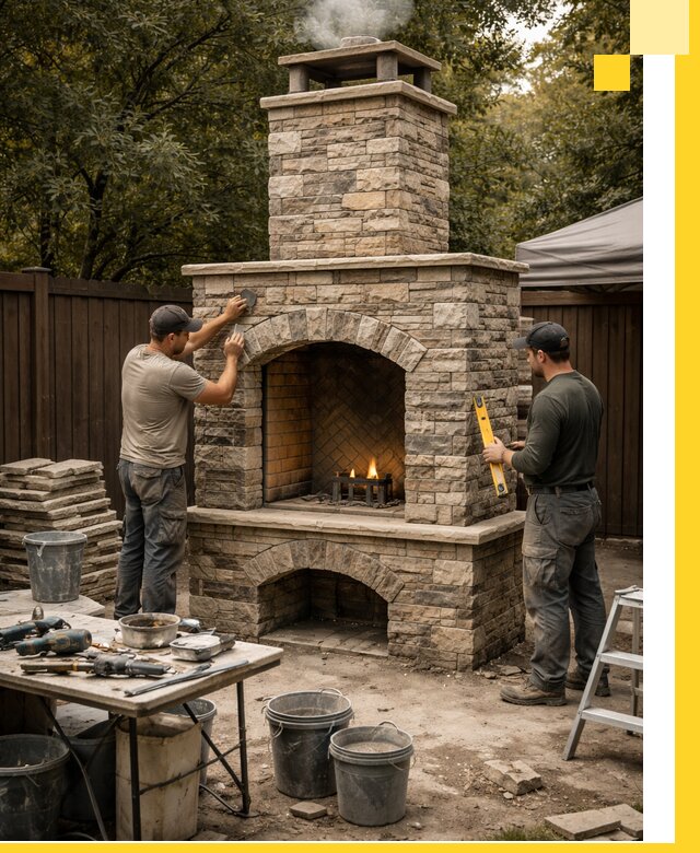 Проектирование и установка уличных каминов в Владимире