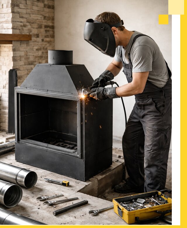 Продажа и установка металлических каминов в Владимире под ключ