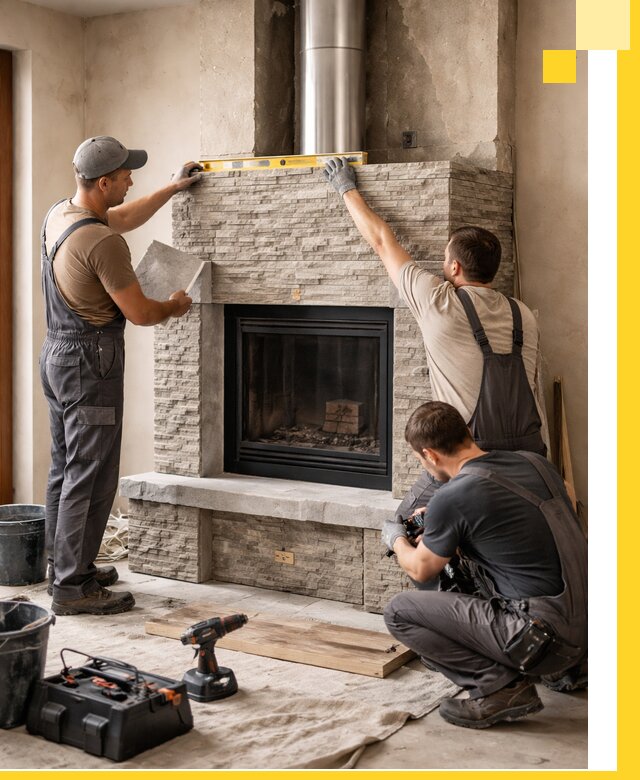 Профессиональный монтаж каминов под ключ в Владимире для дома