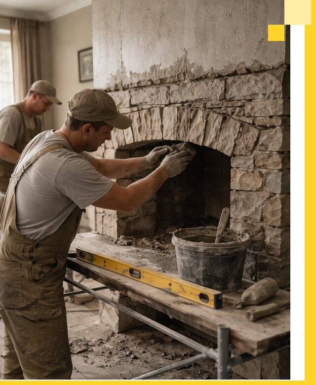 Изготовление каминов под ключ в Владимире, монтаж и отделка