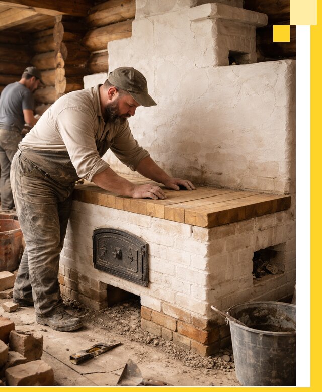 Проектирование и установка русской печи с лежанкой в Владимире