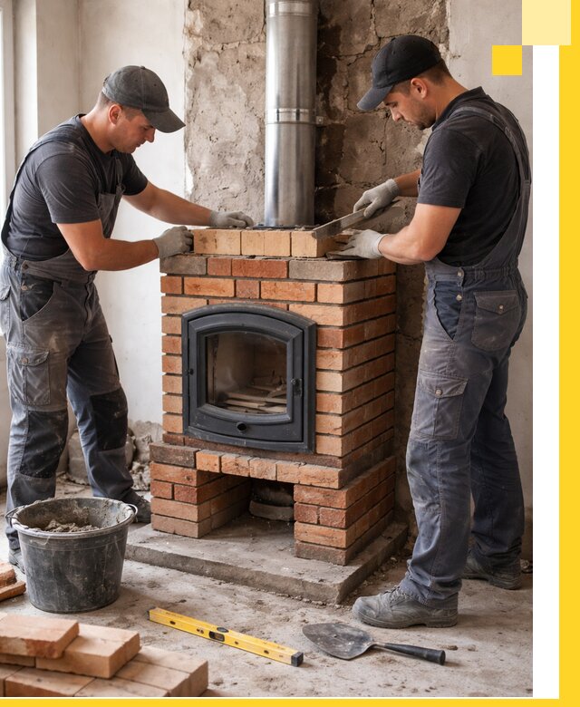 Монтаж печи камина под ключ в Владимире с гарантией и пусконаладкой