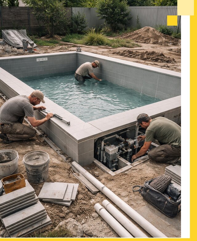 Строительство и монтаж бассейнов для дачи под ключ в Владимире