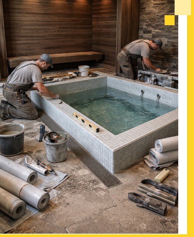 Установка и строительство бассейнов для сауны в Владимире