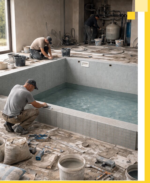 Строительство и монтаж бассейнов в помещении в Владимире