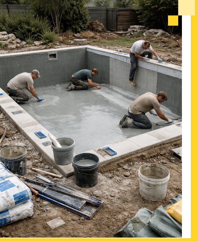 Изготовление и монтаж чаши бассейна под ключ в Владимире