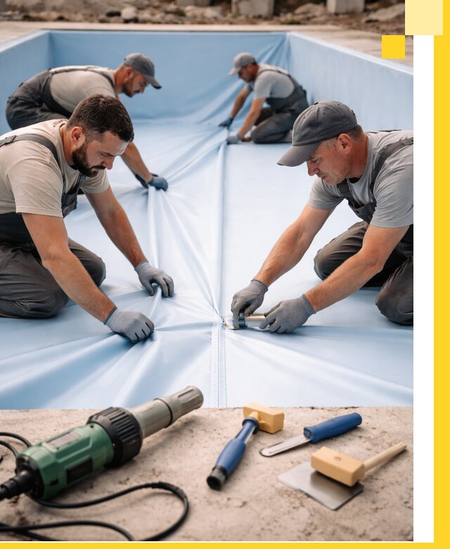 ПВХ пленка для бассейнов с монтажом и гарантией в Владимире