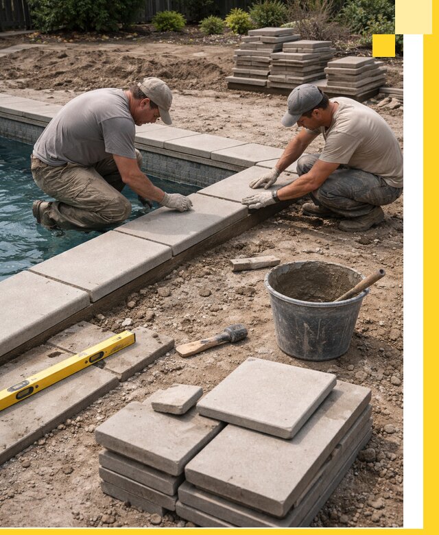 Установка и изготовление копингового камня для бассейнов в Владимире