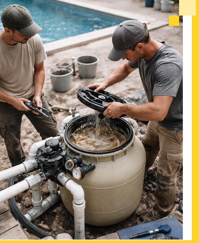 Установка и обслуживание песочных фильтров для бассейнов в Владимире