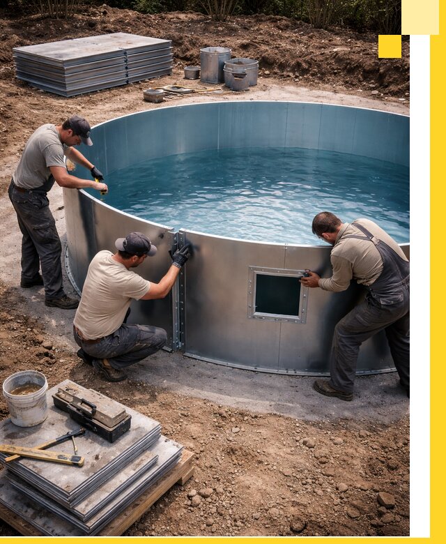 Круглые бассейны под ключ в Владимире проектирование и монтаж