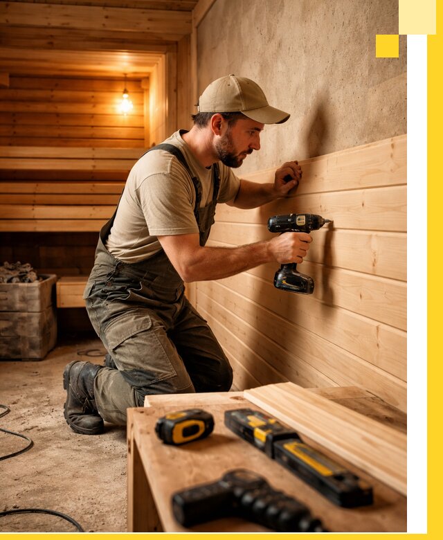 Профессиональная внутренняя отделка бани в Владимире под ключ