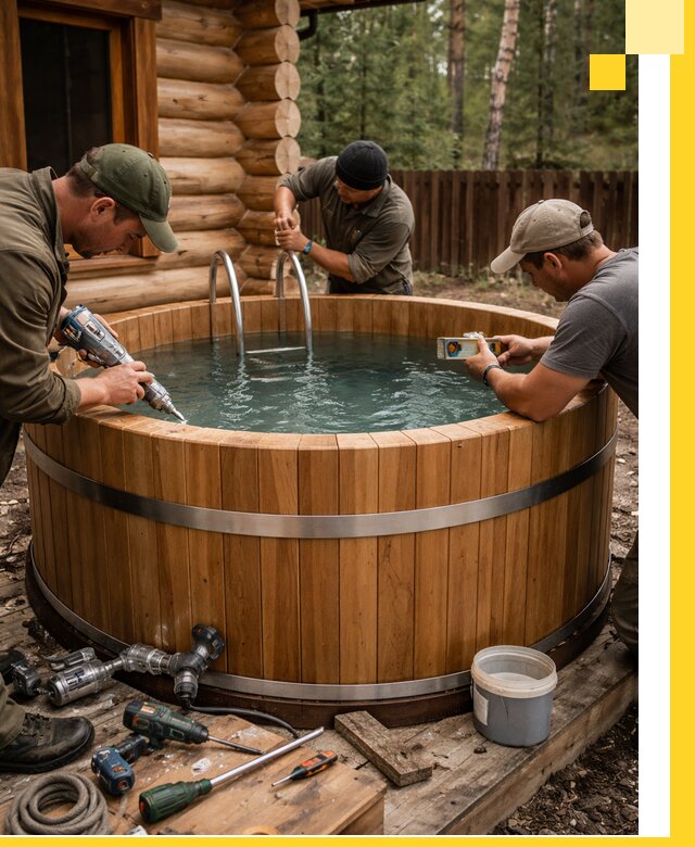 Строительство бань с купелью под ключ и отделкой в Владимире