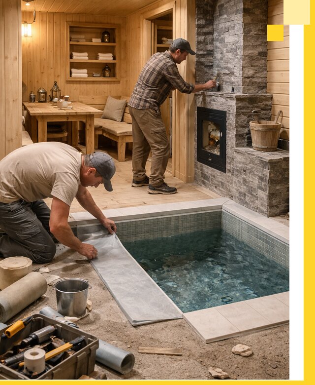 Строительство бань с комнатой отдыха под ключ в Владимире