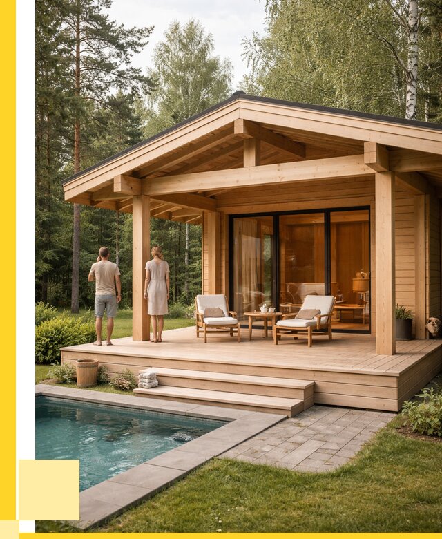 Бани с террасой под ключ в Владимире от 622500 р. | ЭриданВдм