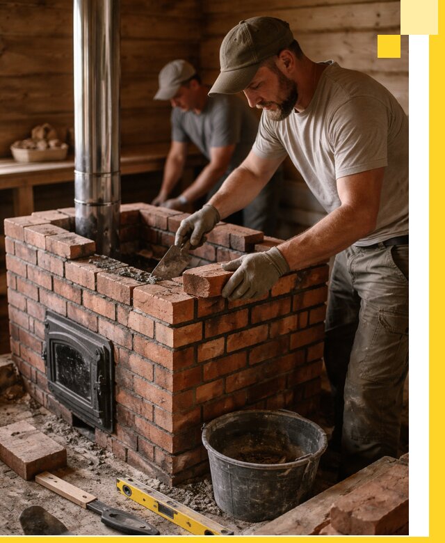 Кирпичные печи для бани под ключ в Владимире, проект и монтаж