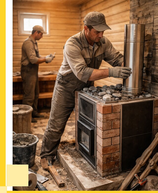 Монтаж печи в бане под ключ в Владимире от 20750 р. | ЭриданВдм