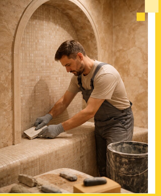 Профессиональная отделка хамамов с мозаикой под ключ в Владимире